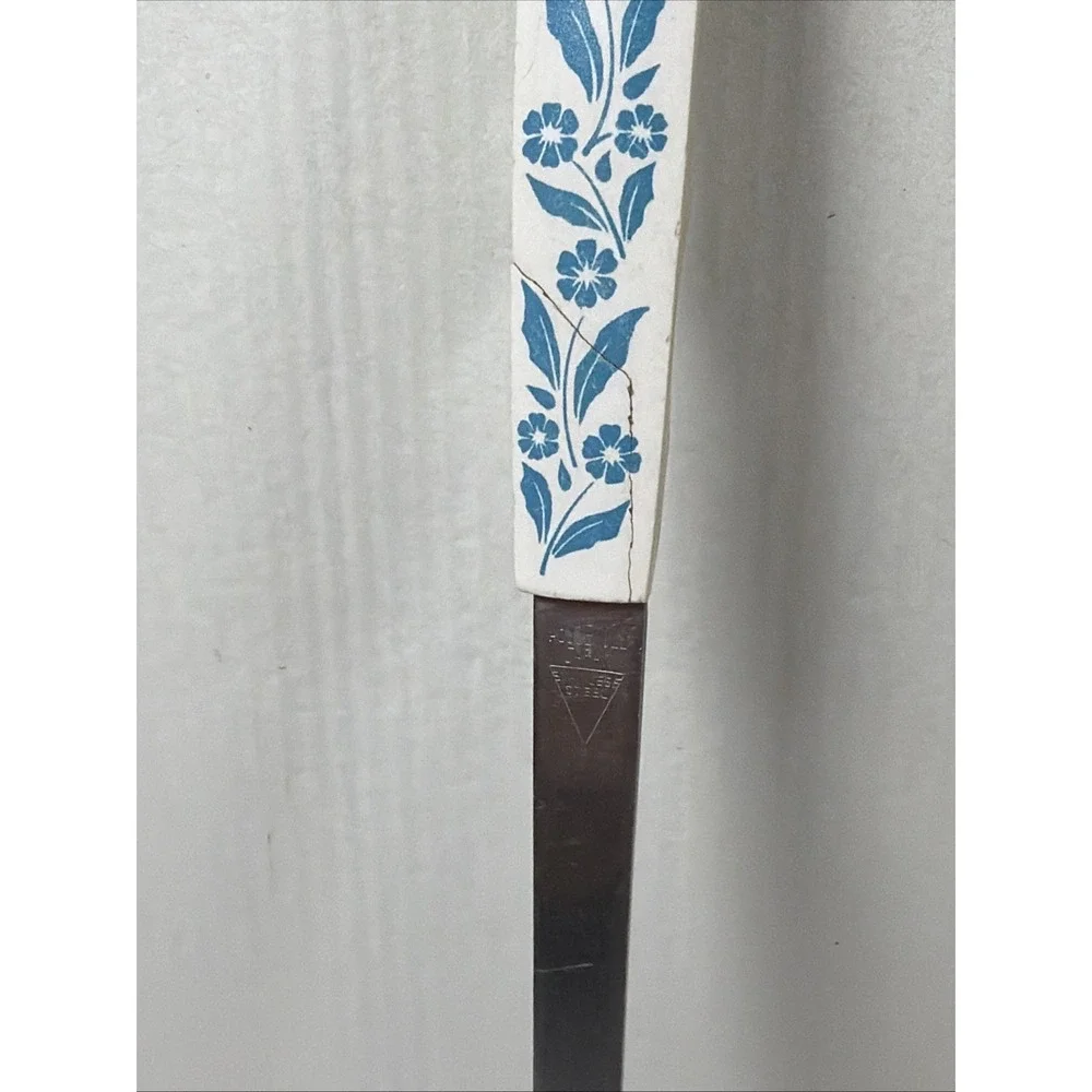 Vintage Interpur Japan Stainless Steel Ladle Floral Pattern Mid Century MCM